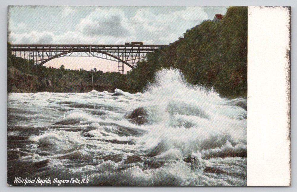 Whirlpool Rapids Niagara Falls NY Bridge Train Early 1900s Postcard