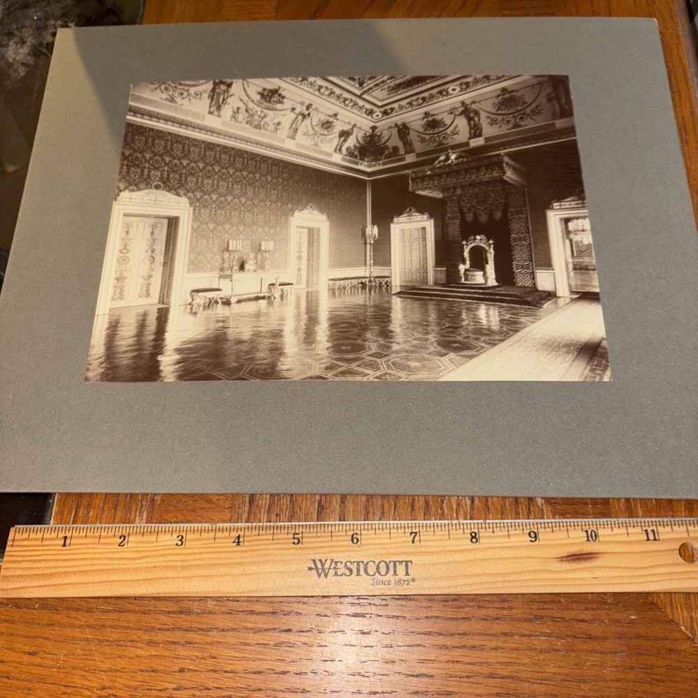 Vintage Palazzo Reale Throne Room Naples Mounted Italian Architecture Photo