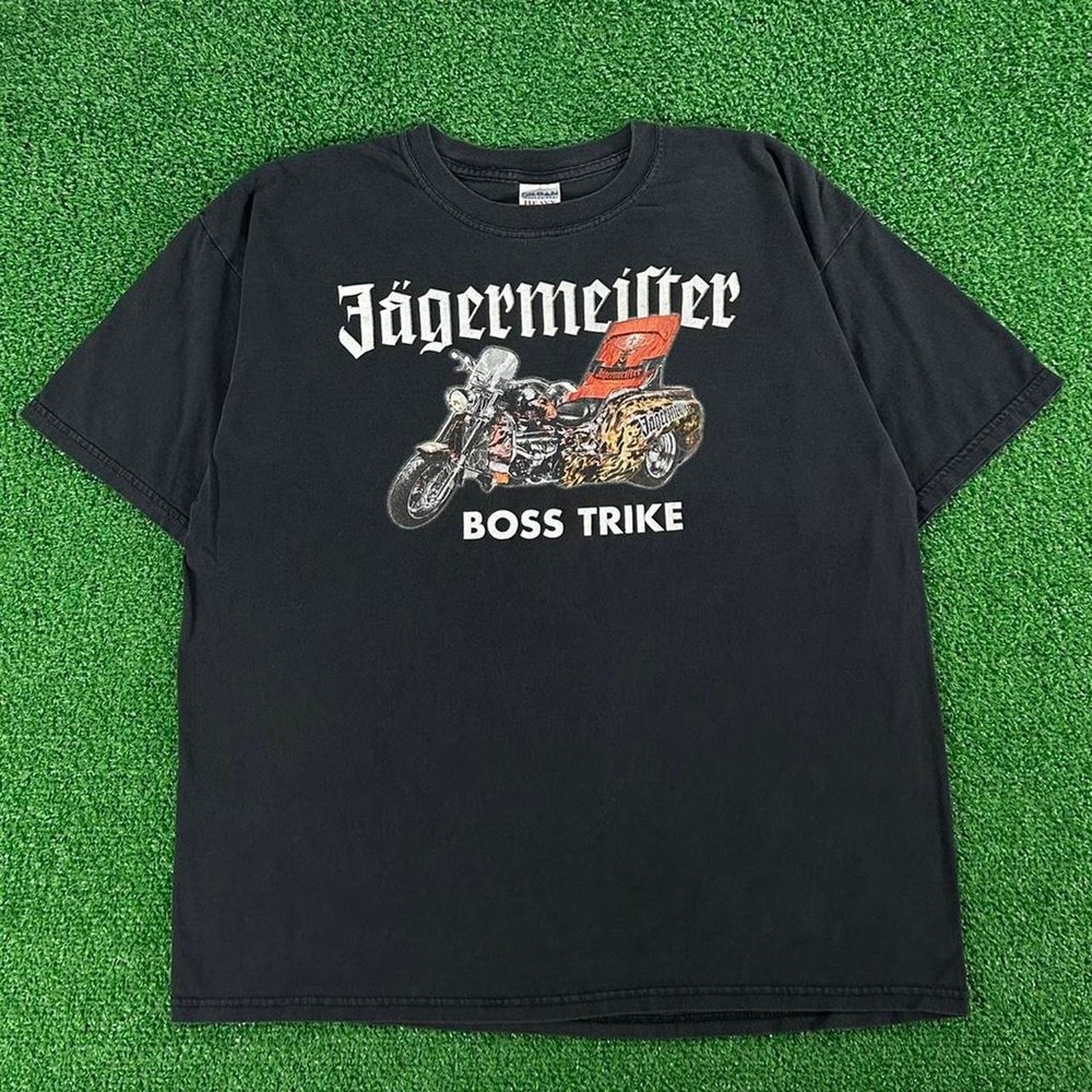 Vintage Jagermeister Boss Trike Motorcycle Alcohol Promo Graphic Tshirt Size XL