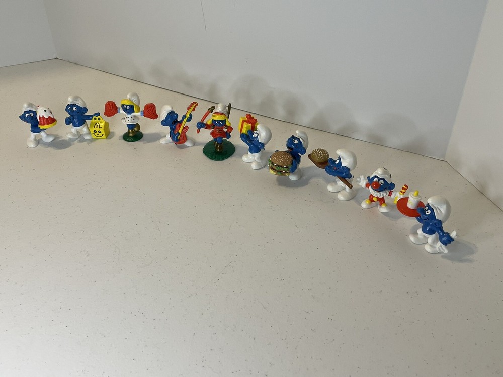 Smurfs Vintage Smurf figure Toys 1996 McDonalds Lot Of 10 Rare