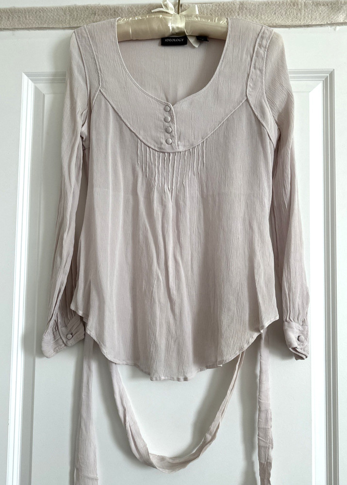 Vintage 100% Silk Blouse Light Purple Women’s Size M (#D)