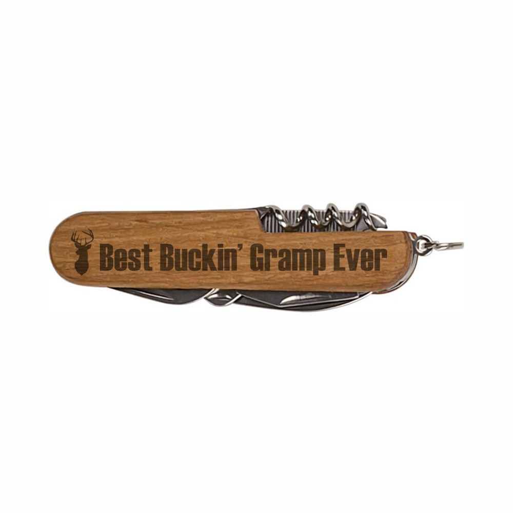 Funny Grandpa Gifts Best Buckin Gramp Ever Wooden 8-Function Multi-Tool