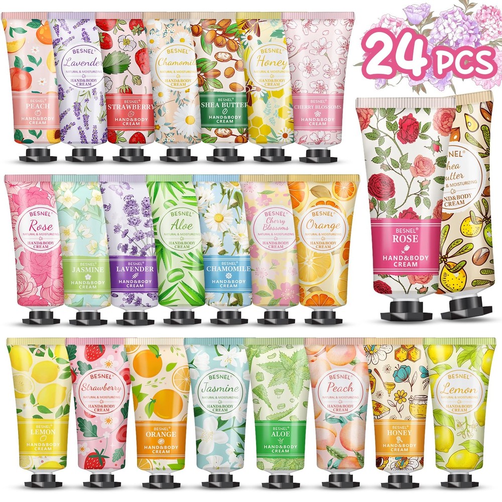 24-Piece Mini Hand Cream Gift Set for Women – Travel-Sized Bulk Lotions