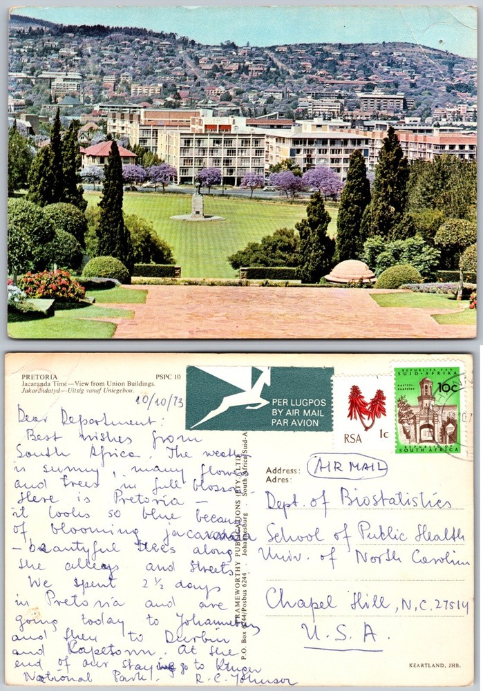 Continental Pretoria Union Buildings Postcard