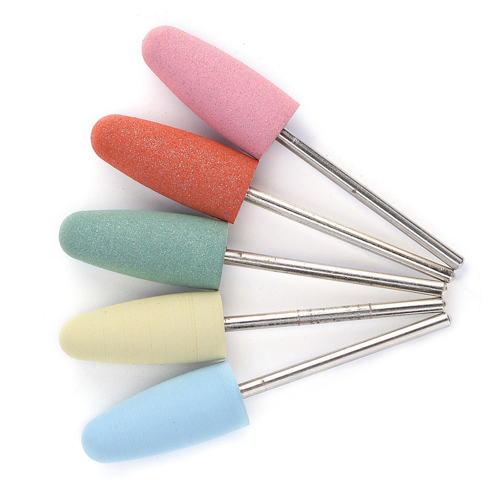 5pc Rubber Nail Drill Bits Set for Manicure Pedicure Polishing