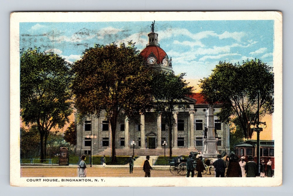 Binghamton NY-New York Court House Vintage Postcard