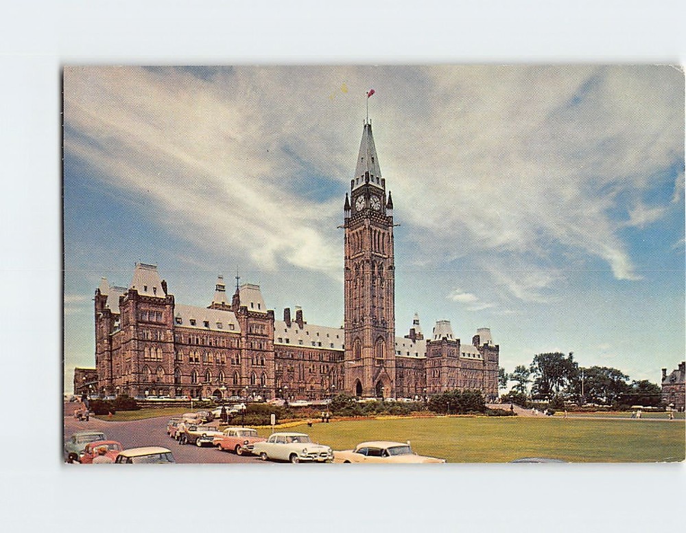 Postcard Main Building & Peace Tower Canadian Houses of Parliament Canada