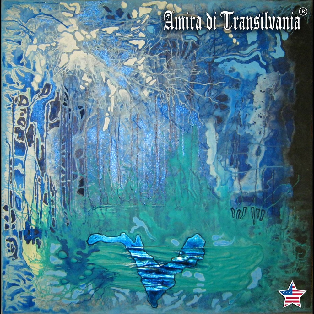 abstract art painting surrealism contemporary seascape forest marine blue metal-image