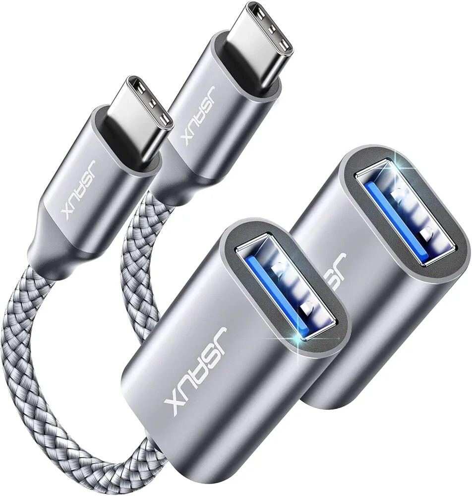 JSAUX 2-Pack USB C to USB 3.0 OTG Adapter Male to Female