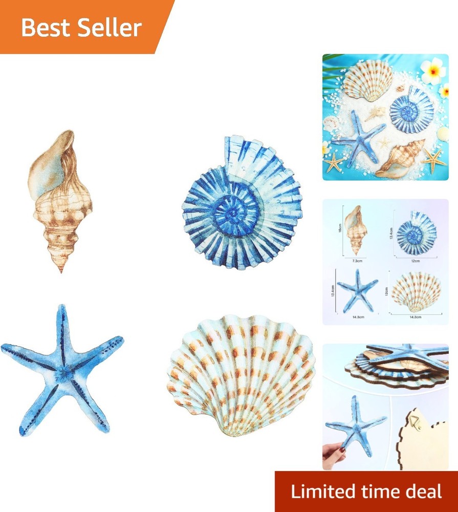 Small Beach Wall Hangings 4 Piece Nautical Rustic Seaside Decor