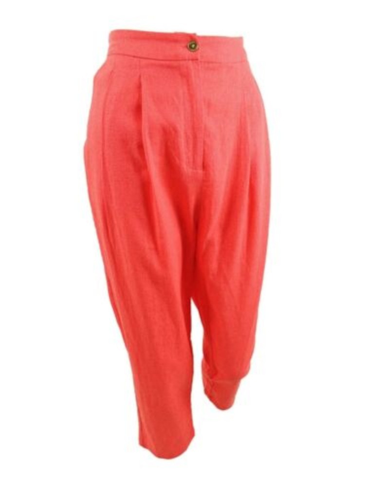 MICHAEL MICHAEL KORS Womens Coral Pocketed Zippered Tapered Straight leg Pants 2