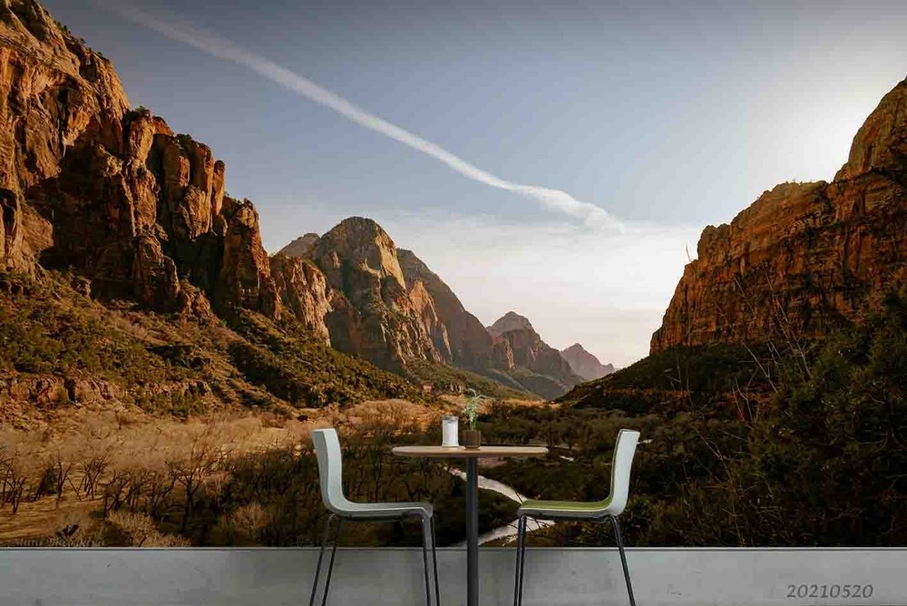 3D Mountain Forest River Landscape Wall Murals Wallpaper Murals Wall Sticker