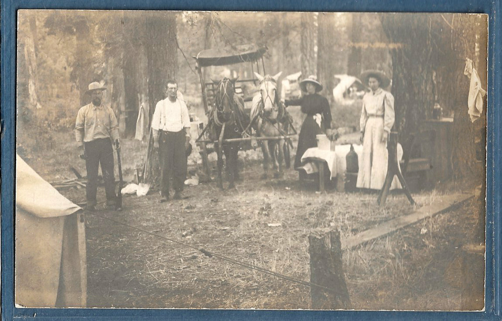 1061   RPPC 1917 Camp Site Sequoia Kings Canyon Sierra Park California Clovis Ca