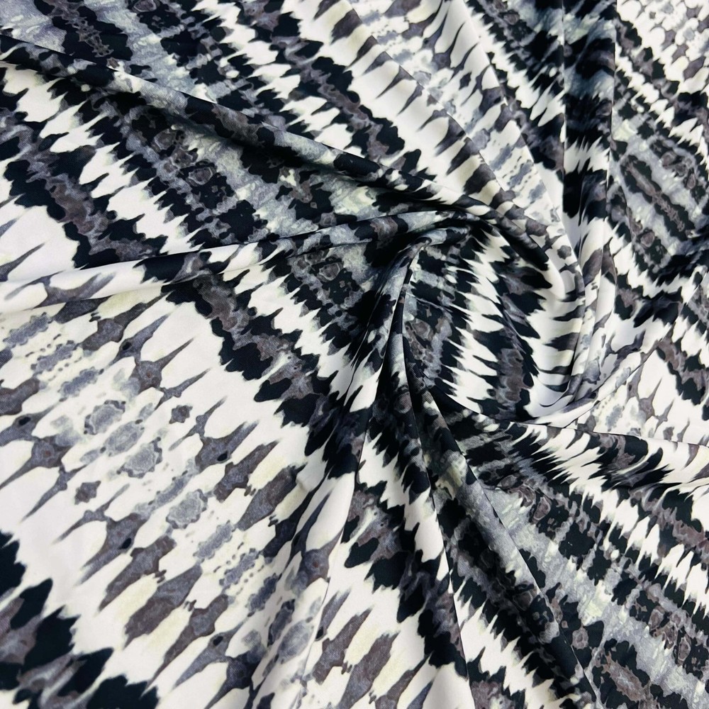 Abstract Dark Grey White Print 60