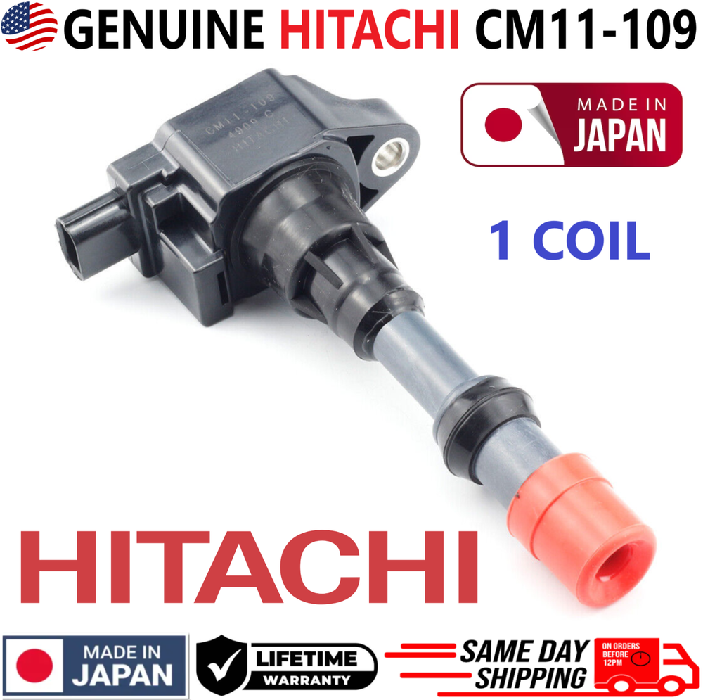 OEM GENUINE HITACHI x1 Ignition Coil For 2003-2005 Honda Civic 1.3L I4, CM11-109