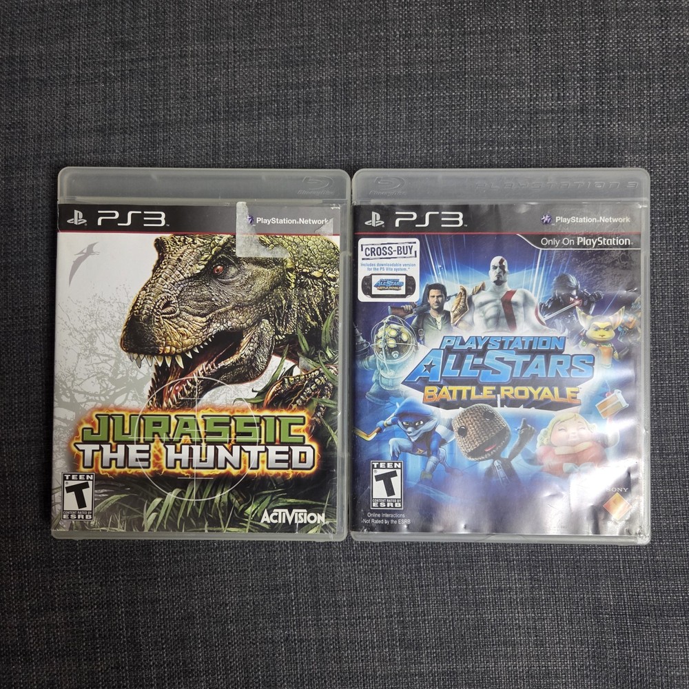 Lot of 2 PS3 Games Jurassic The Hunted + Playstation All Stars PS3