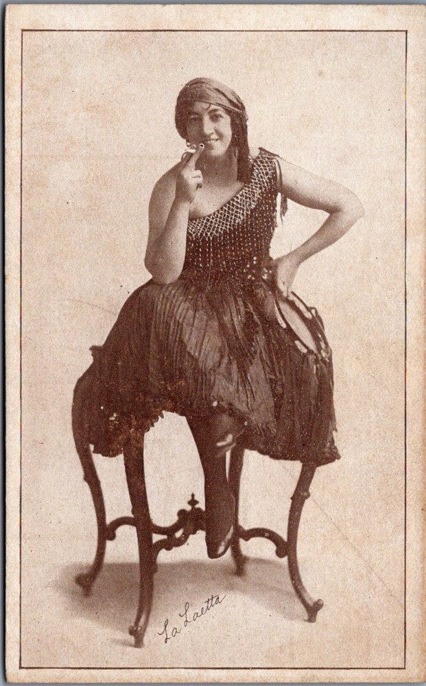 La Laetta Vaudeville Performer Real Photo Postcard RPPC Antique 1910s