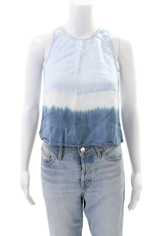 Bella Dahl Girls Scoop Neck Ombre Boxy Tank Top Blue White Size 12Free Shipping in US $100+ Orders | $6.95 Orders Below