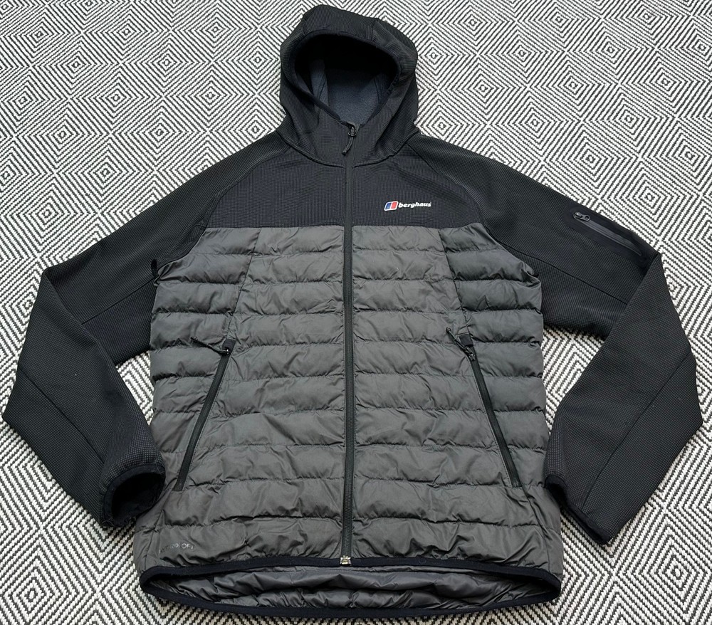 BERGHAUS HYDROLOFT HYBRID JACKET MENS INSULATED FLEECE HOODIE TREKKING SIZE M