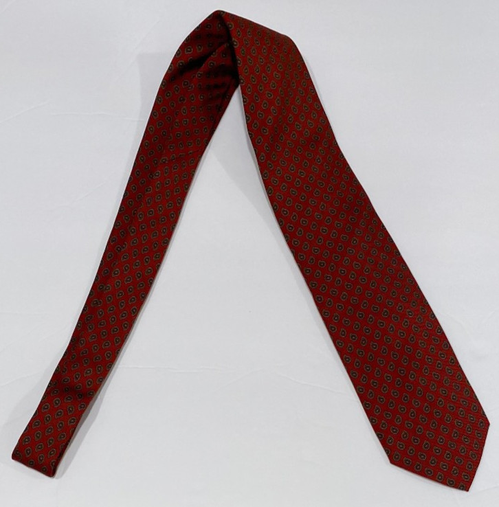 Vtg Polo Ralph Lauren 100% Silk Tie Burnt Orange Paisley Foulard Hand Made USA