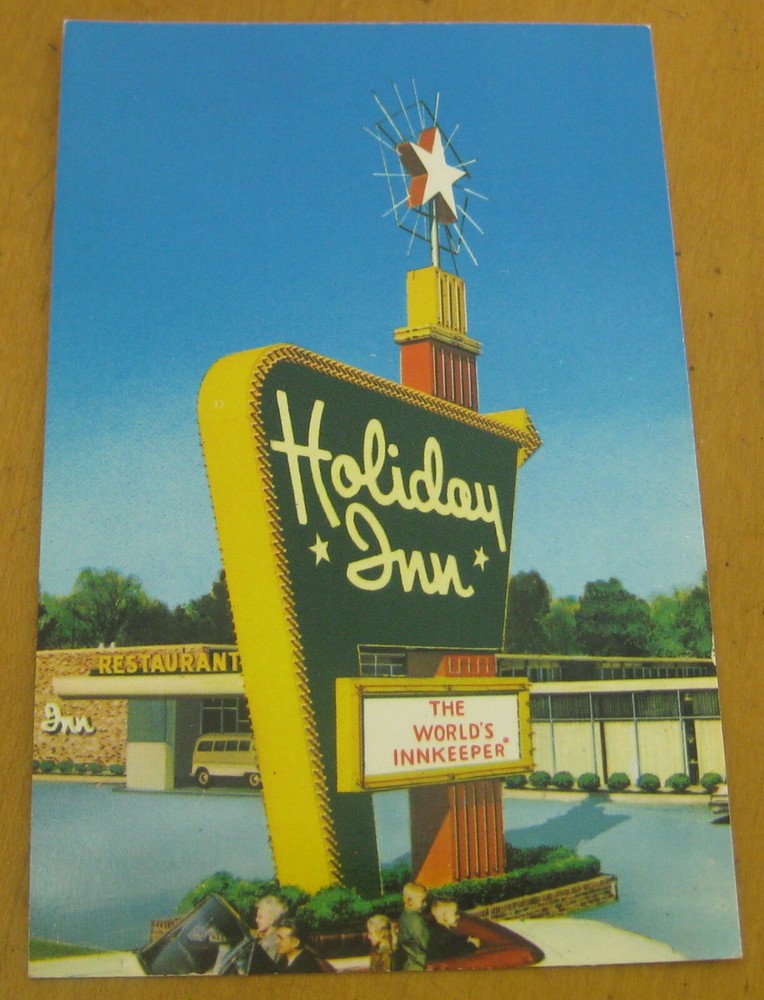 Vtg Holiday Inn Hotel Motel Sign Dyersburg Tennessee TN Highway 51 78 Star Logo