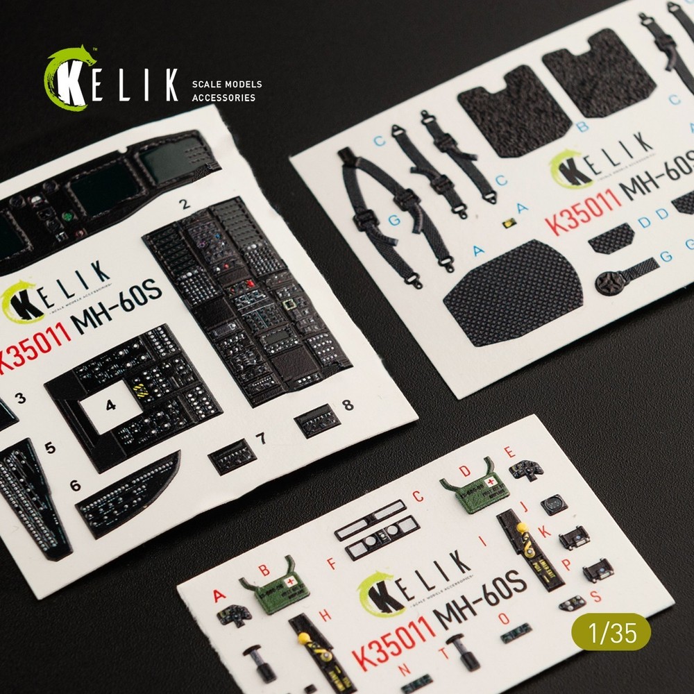 MH-60S Knight Hawk 3D Interior Decals for Kitty Hawk / Zimimodel Kit 1/35 K35011