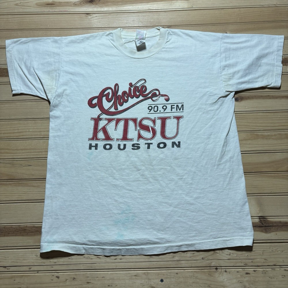 Vintage 90s Choice KTSU Houston 90.9FM Radio Station Promo Shirt Size XL