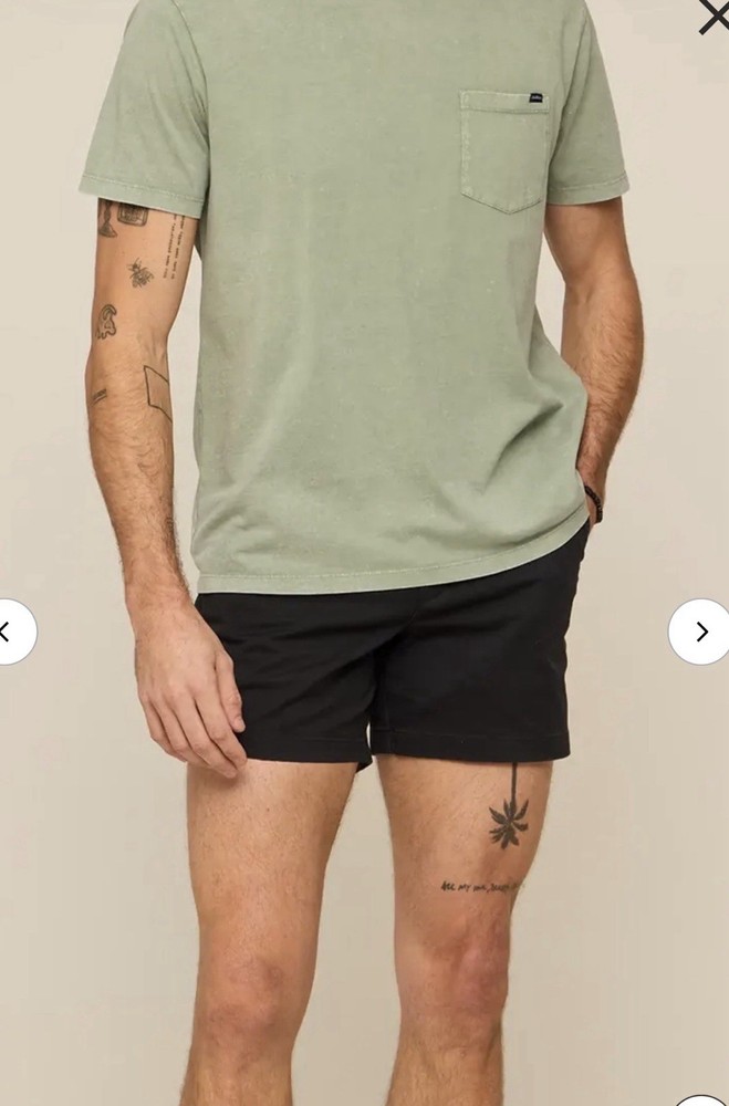 Chubbies Shorts Mens Size M Black Chino Flat Front 5.5