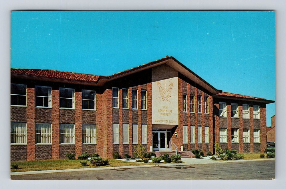 St. Bonaventure University NY-New York, Hopkins Hall, Vintage c1967 Postcard