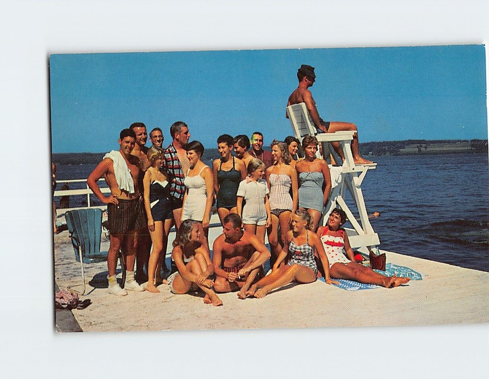 Postcard College Club Beach Chautauqua USA