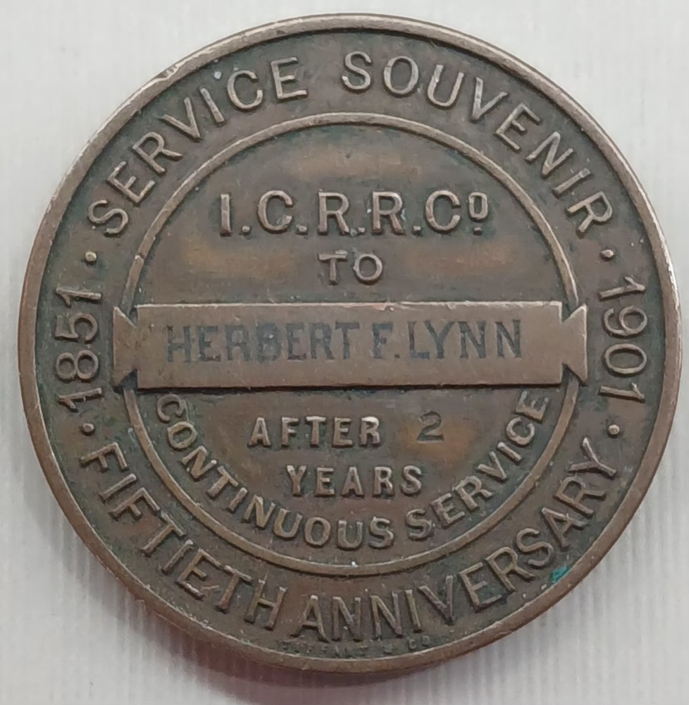 1901 Vintage Illinois Central Railroad 50Th Comm. Medal Tiffany & Co. H. F. Lynn
