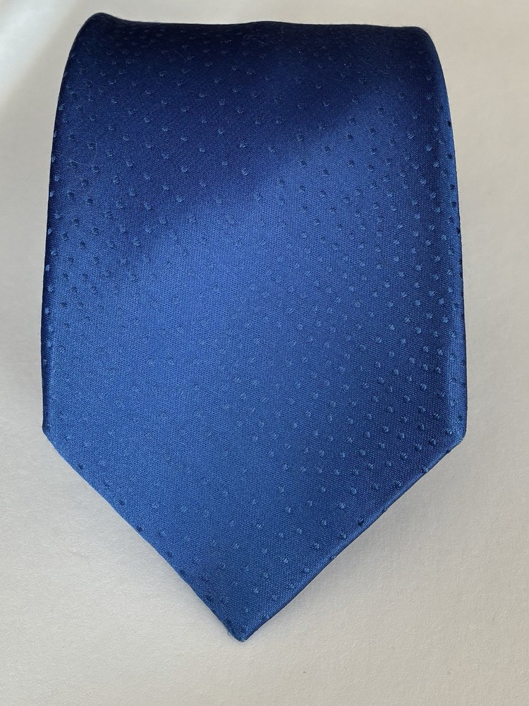 Italo Ferretti Men’s 100% Silk Tie 3 3/8” Handmade In Italy Blue Dot