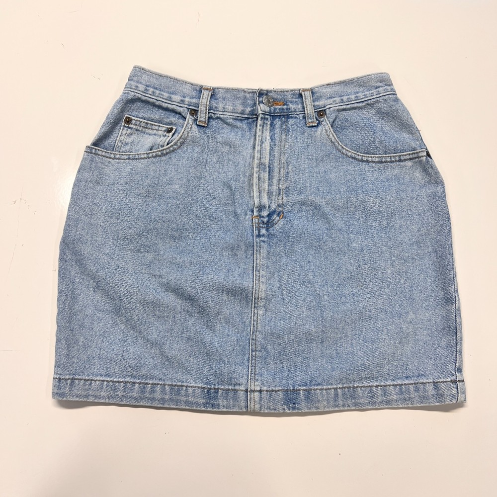 Vintage GAP Womens 8 Light Wash Denim Mini Skirt 90s High Rise 5 Pocket Cotton