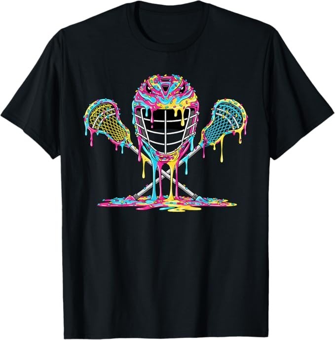 Lacrosse Drip Ice Cream Lax Helmet Sticks Sport Player T-Shirt