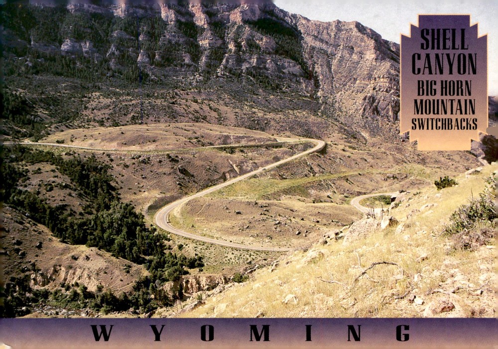 Wyoming, Shell Canyon, Big Horn Mountain, switchbacks, scenic views, Postcard