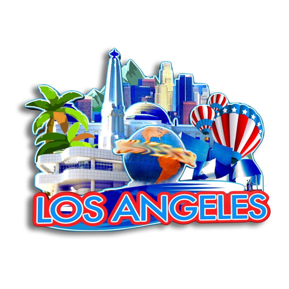Los Angeles California USA Refrigerator magnet 3D travel souvenirs wood craft