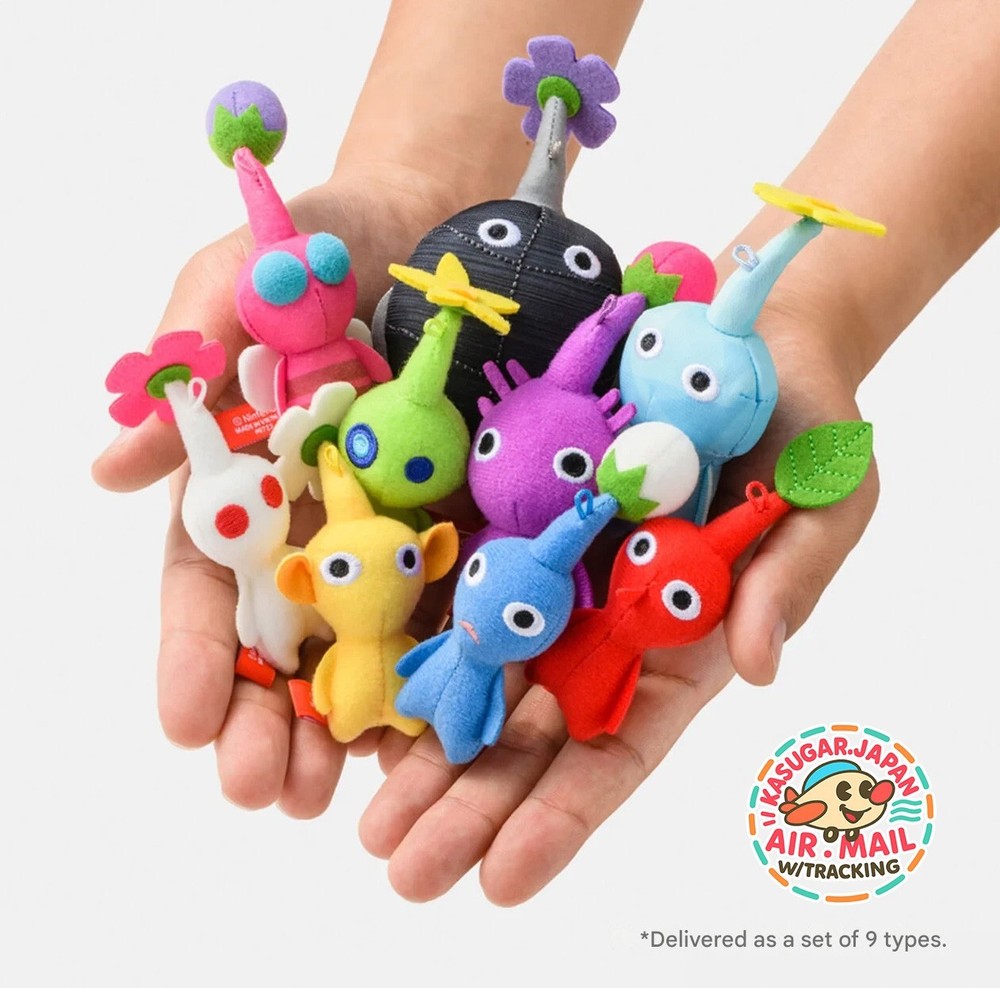 new PIKMIN Plush Mascot Keychain Set of 9 Nintendo Tokyo Store Limited fm Japan