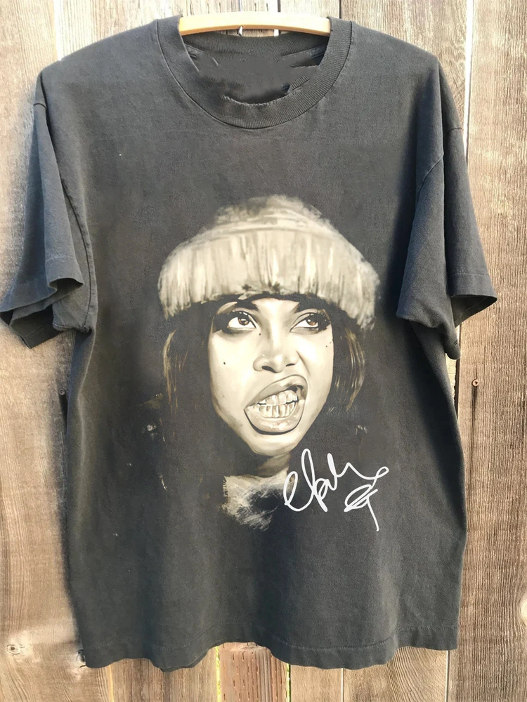 Vtg Erykah Badu Signature Cotton Black Full Size Shirt For Men Women SE098