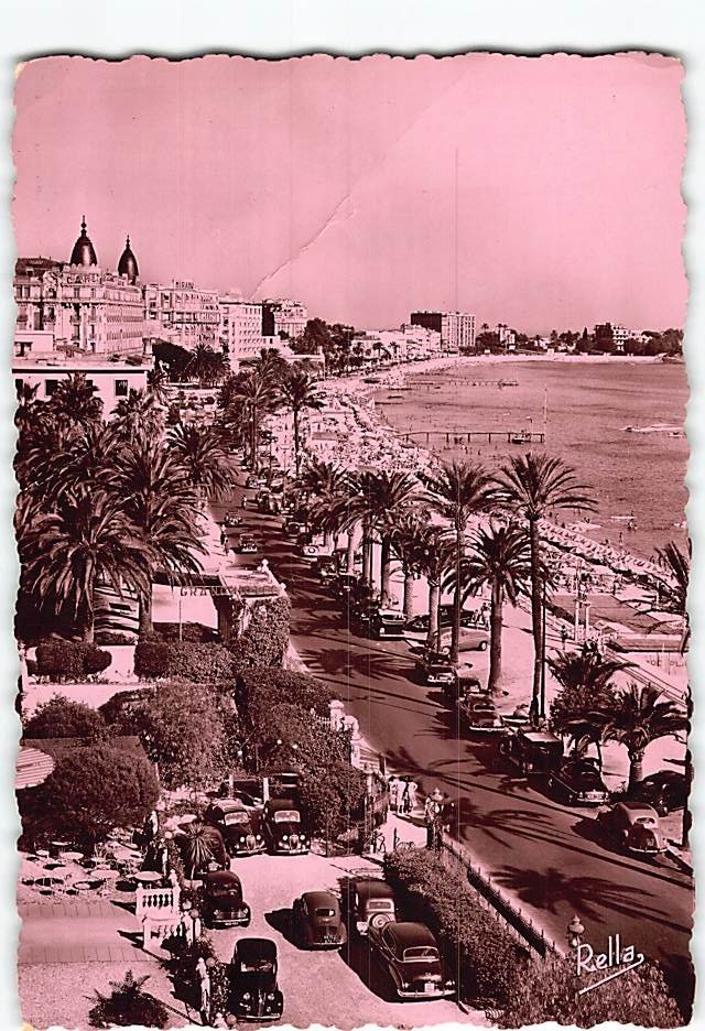 Postcard Aerial View Promenade de la Croisette in Cannes France