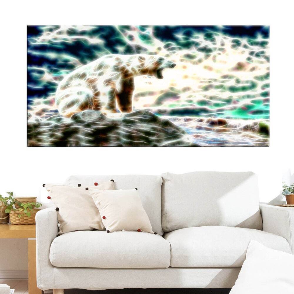 Roar of the Polar Bear Animal Canvas Art (Multiple Sizes)  Oversized