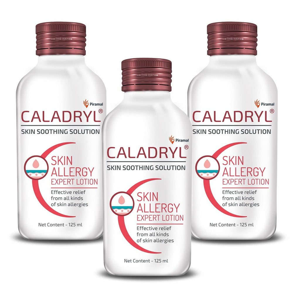 3 x Caladryl Skin Allergy Expert Lotion for relief from skin rashes 125 ml