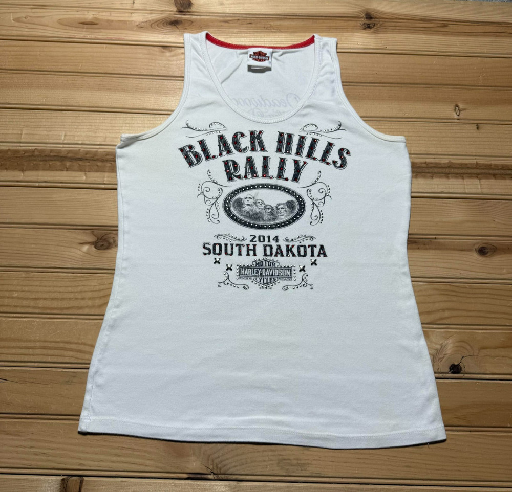 Harley Davidson Black Hills Rally Deadwood South Dakota Rhinestone Tank Top - XL