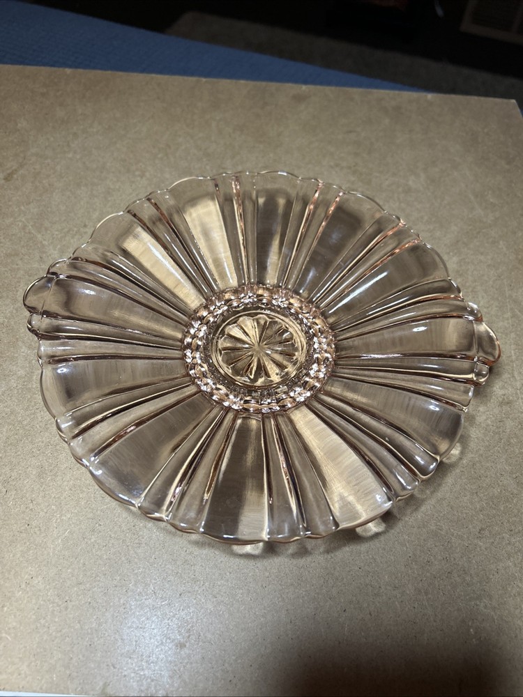 Anchor Hocking Old Cafe Pink Depression Glass Dish with Handles
