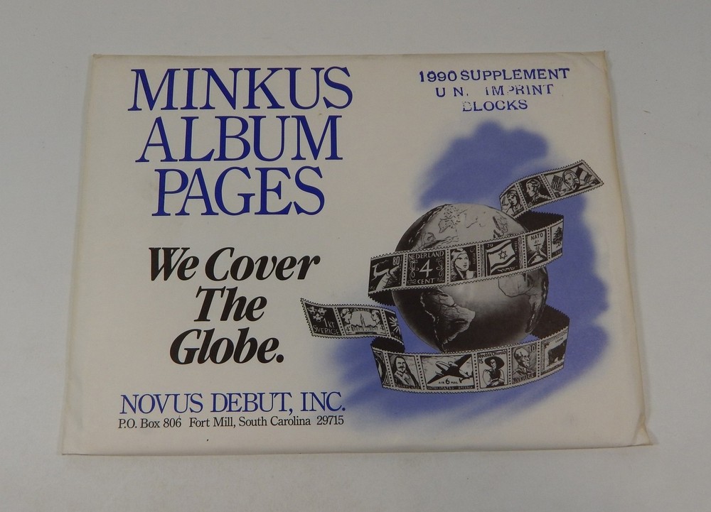 Minkus United Nations 1990 Supplement Imprint Blocks Stamp Album Pages