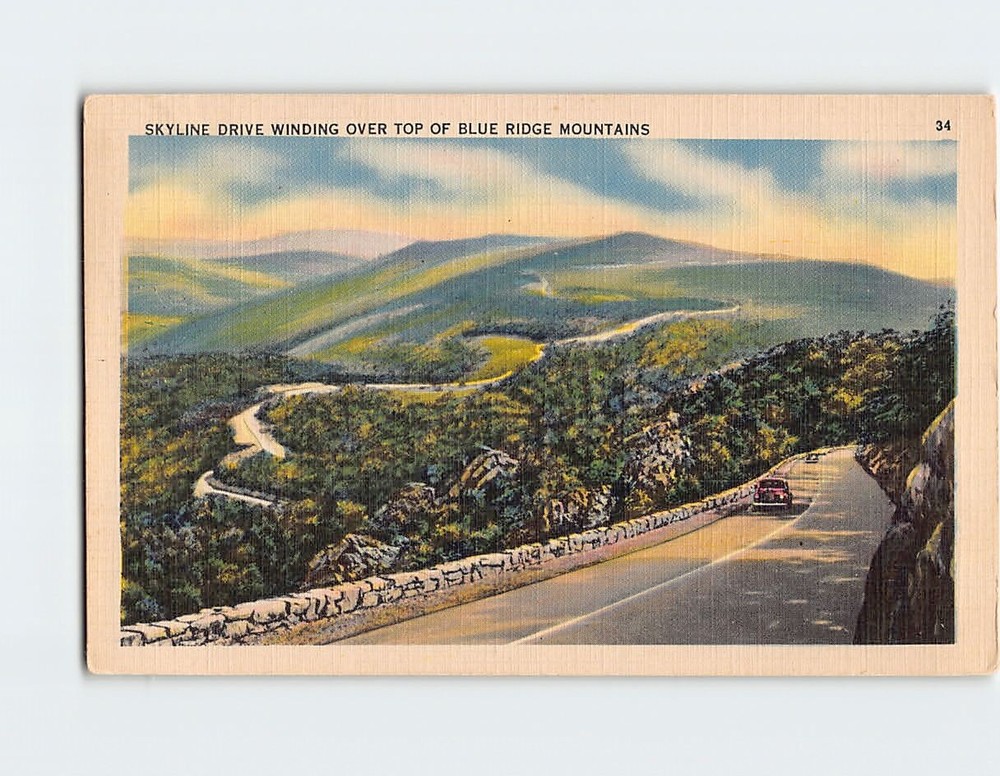 Postcard Skyline Drive Blue Ridge Mountains Shenandoah National Park Virginia