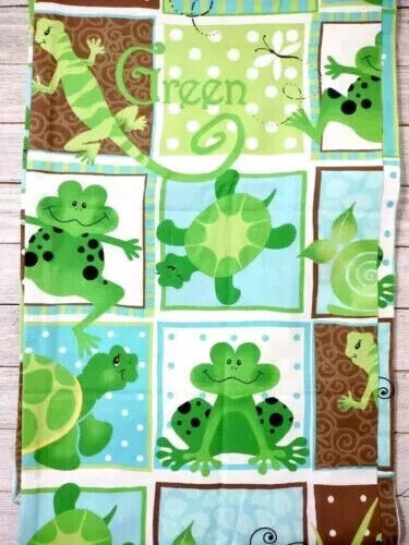 frog lizard turtle fun fabric 19 by 11 inch 1pc