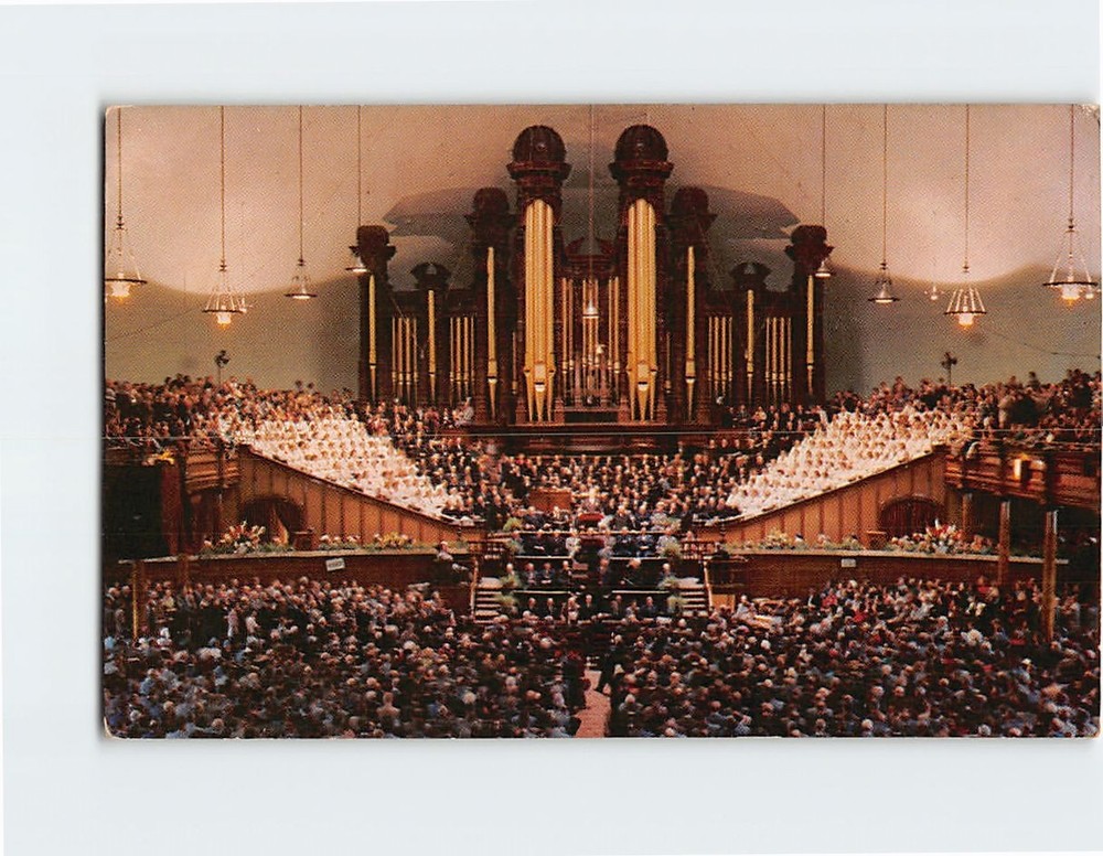 Postcard Interior Of Mormon Tabernacle Temple Salt Lake City Utah USA