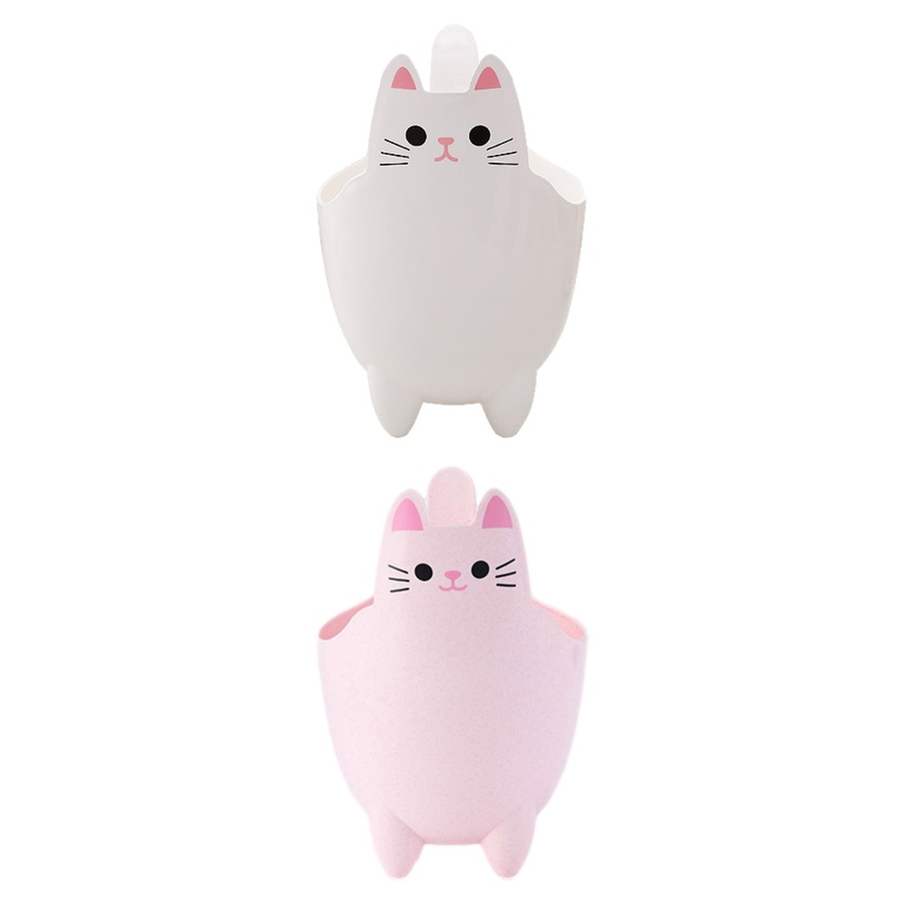 Mini cubo de basura con forma de gato - cubo de escritorio para hogar, automóvil, cocina cubo de basura de dibujos animados