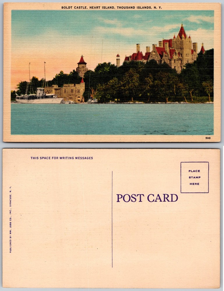 Boldt Castle Heart Island Thousand Islands NY Postcard