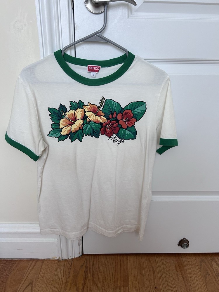 Kenzo Paris Women's Floral T-shirt Size M Short Sleeve Cotton